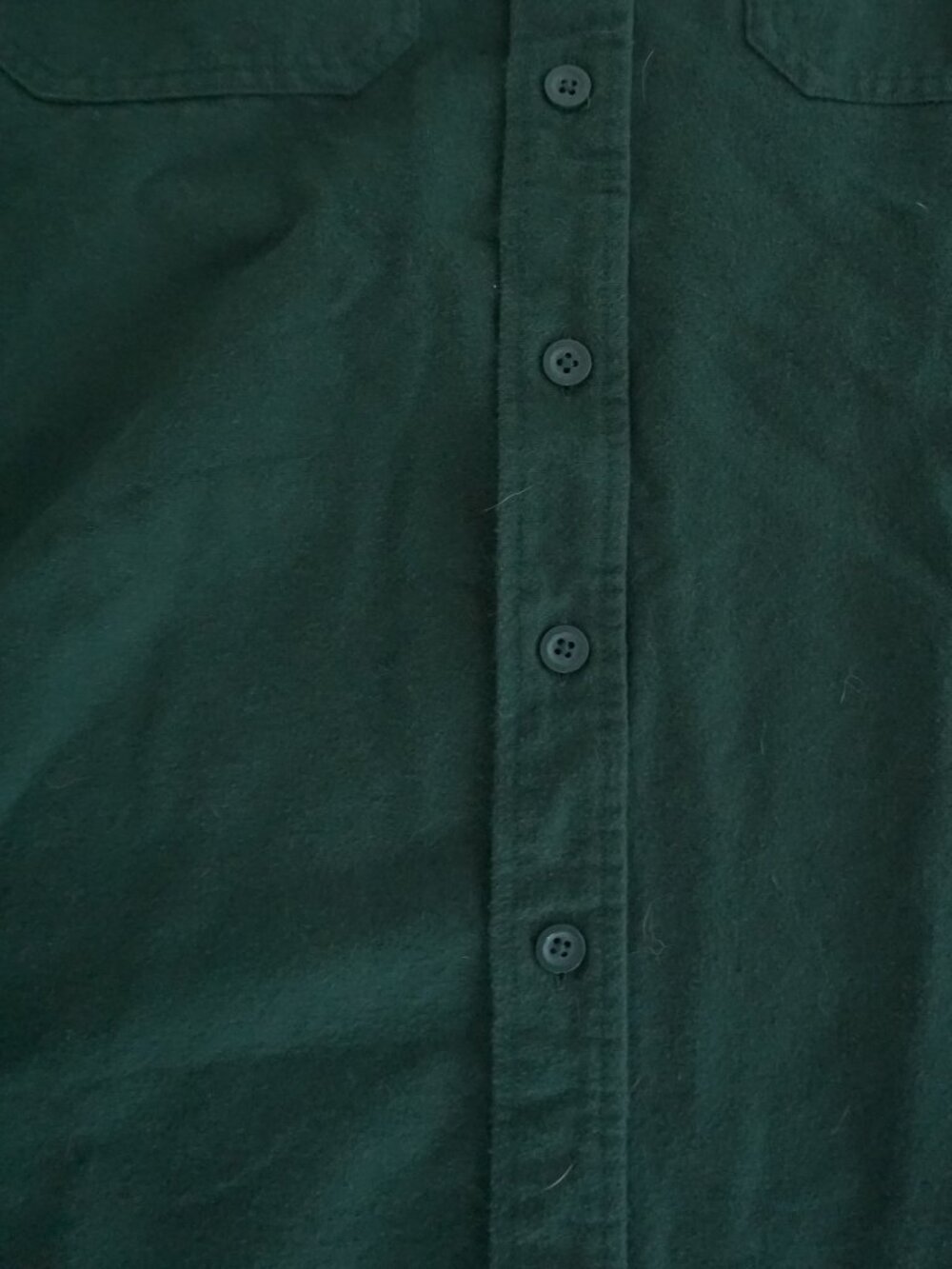 Vintage LL Bean Green Solid Button Front Flannel Shirt Traditional Workwear L - Picture 6 of 11